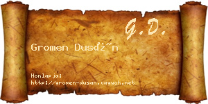 Gromen Dusán névjegykártya